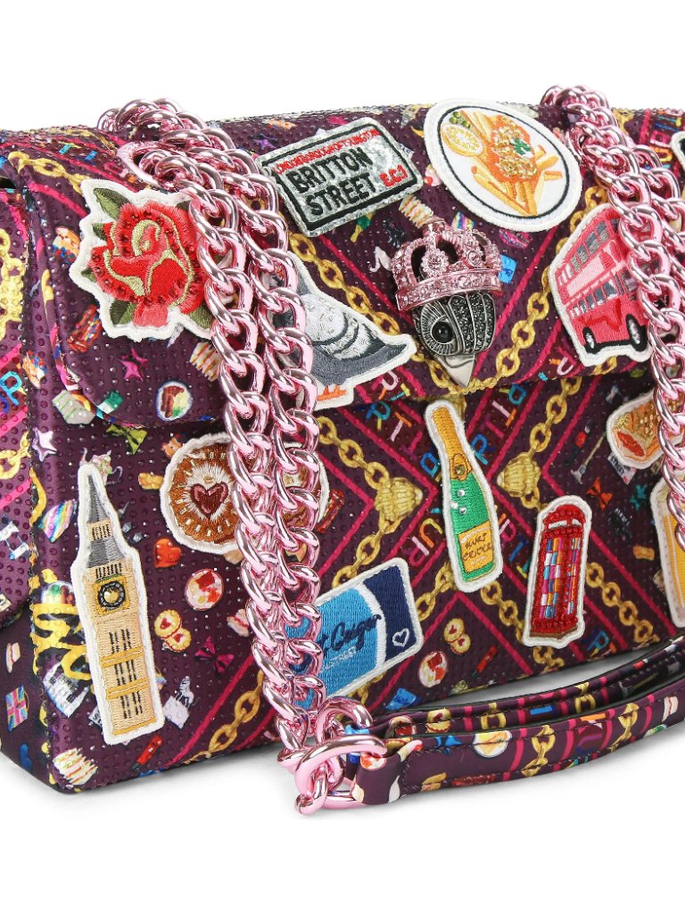 Kurt Geiger Kensington Crossbody Bag London Motif Crown Eagle Head Closure Nwt